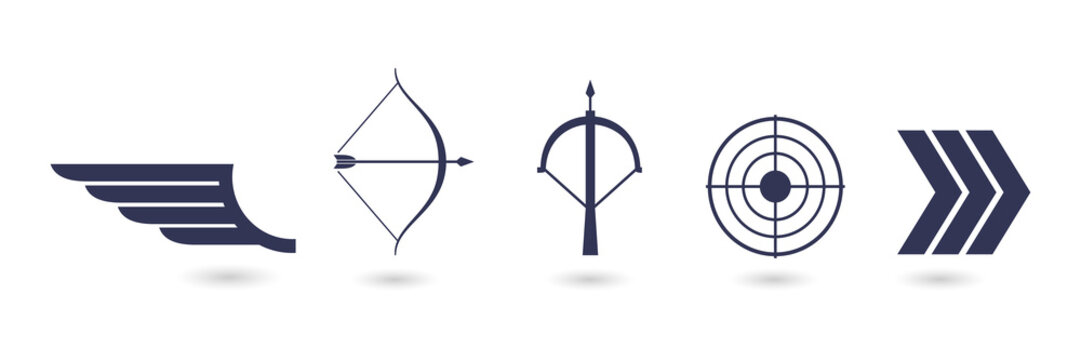 Archery and target set isolated on a transparent background