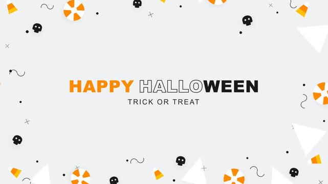 Happy Halloween Trick or Treat Graphic with Skulls and Candy