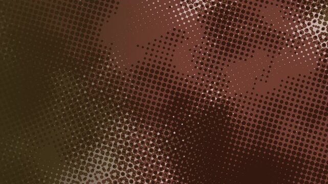 Seamless loop animated amber and orange halftone dot risograph texture, 4K motion background