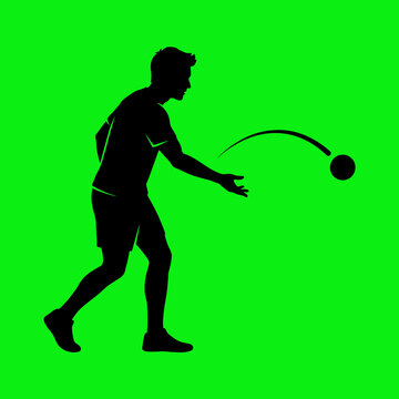 Bowler silhouette releasing a ball with an arcing motion graphic.