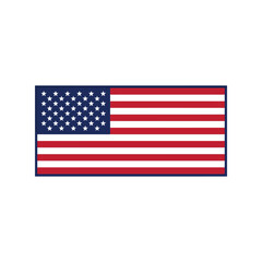 Fototapeta premium United States flag illustrated as a flat vector graphic icon with a blue border frame