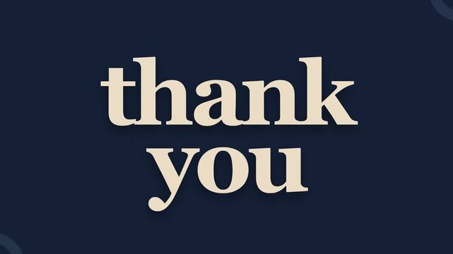 Animated Thank You Text Graphic with Elegant Font