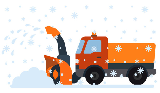 Snowplow with a rotary snow-throwing device.