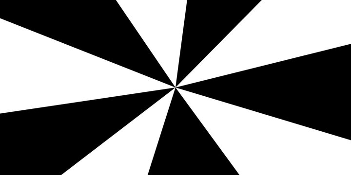 Black and White Radial Sunburst Vector Background, Geometric Starburst Pattern
