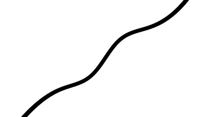 Fototapeta premium A simple abstract black wavy line against a white background, creating a sense of gentle movement and flow, suitable for various design projects