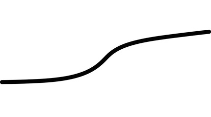 Obraz premium A minimalist black curved line design element representing smooth motion and abstract geometric flow on a clean white background