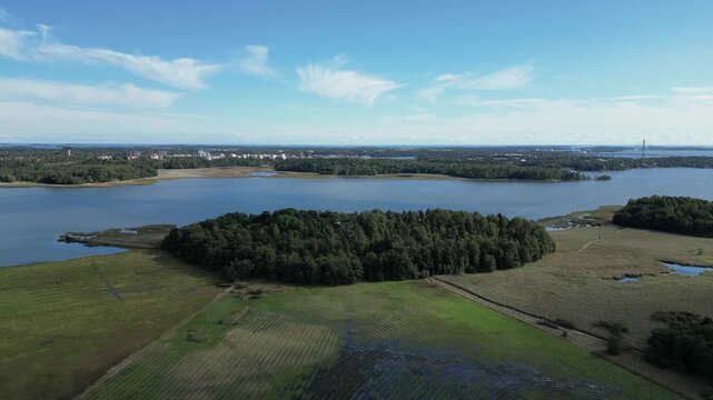 Aerial View of Lammassaari Island, Helsinki, Finland