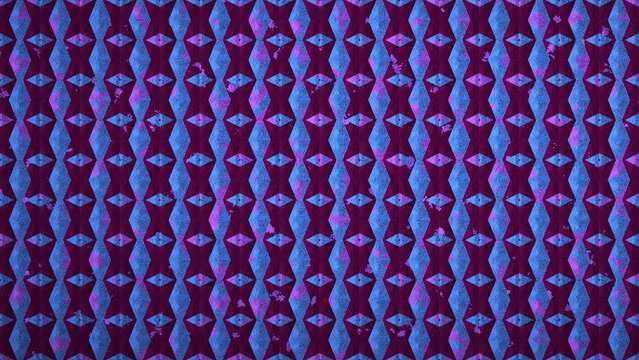 High-resolution 8K abstract procedural image generated with JavaScript. This unique digital background features repeating geometric patterns, including grids, diamonds, and striped bands, overlaid wit