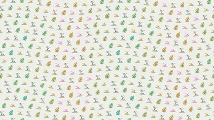 Stylized Tropical Islands and Palm Trees Pattern © cici