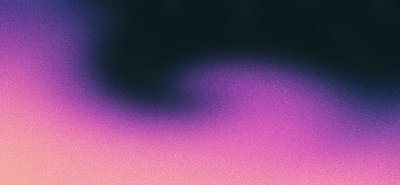 Abstract dark purple orange black grainy gradient background glowing pink magenta vibrant noise texture, colorful retro banner design
