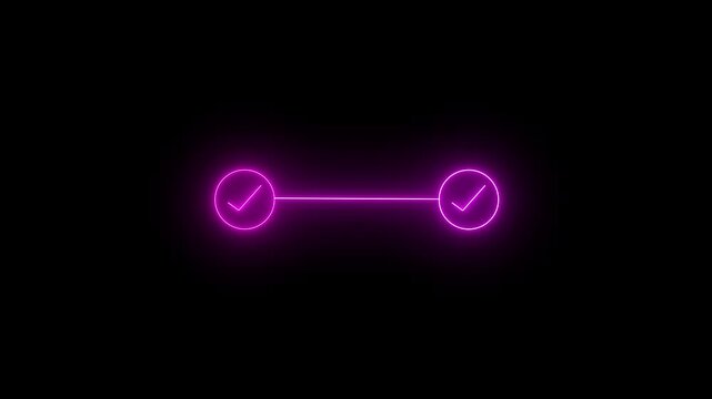 neon 2 step infographic process with check mark icon on a transparent background. Step-by-Step Guide: Business Steps
