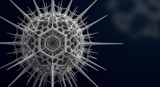 Microscopic Diatom Frustule Silica Shell Symmetry Background
