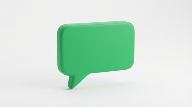 A 3d rendered green speech bubble icon isolated on white background