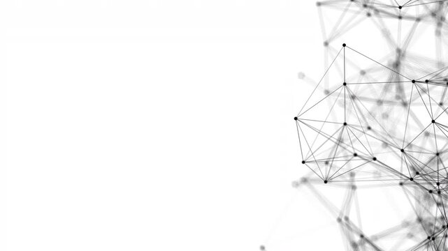 abstract lines and dots connect background on white. technology connection digital data. communication and technology network. black network mesh. isolated 3d network structure.