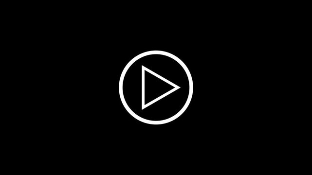 Circular play button animates from arc to full icon on a black background