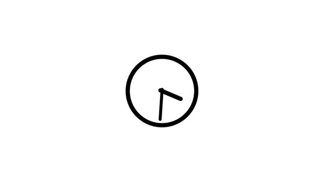 Black line rotates clockwise within a white circle across four frames