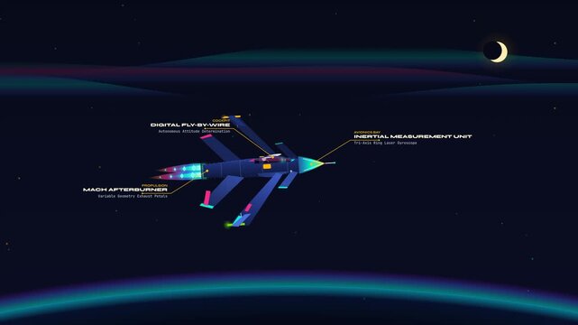Educational infographic animation of a ring laser gyroscope and inertial measurement unit avionics system explaining the Sagnac effect and optical components for autonomous aircraft navigation