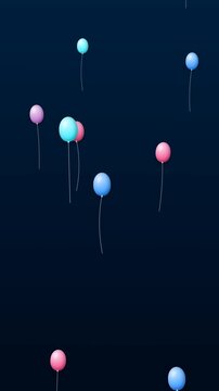 Simple video motion graphic of balloons flying all over