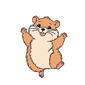 Cute Hamster Cartoon Vector Illustration