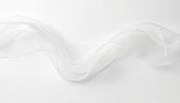 Levitation of white silk isolated on a transparent background.