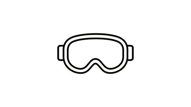 Ski goggles icon for winter sport adventure and outdoor activities.