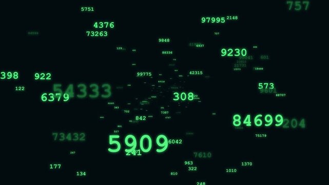 Digital matrix numbers background motion 4K stock footage