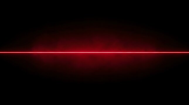 Futuristic black background with red neon light line for technology or sci-fi themes