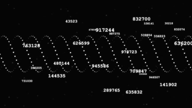 Abstract digital animation with numbers and data motion graphics