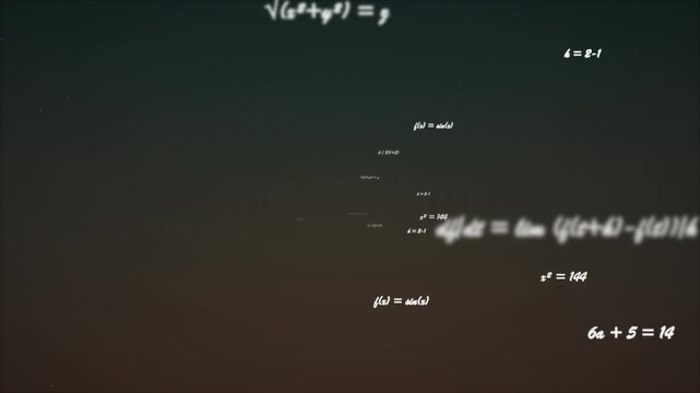 Abstract mathematical formulas floating in space, 4K