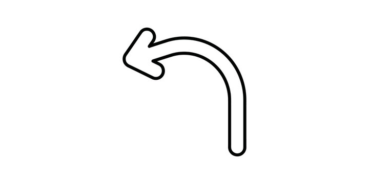 Curved arrow pointing left indicating direction change or backtrack.