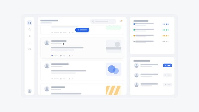 Animated Task Dashboard Interface With Moving Cursor