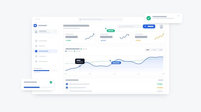 Animated Analytics Dashboard With Line Chart and Cursor