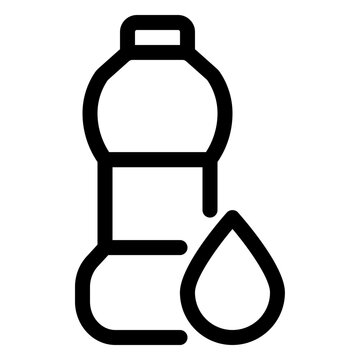 Water Bottle Hydration Drink Healthy Line Icon