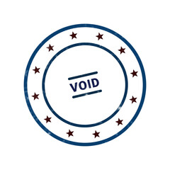 Fototapeta premium Minimalist circular badge with VOID text in blue and gray tones
