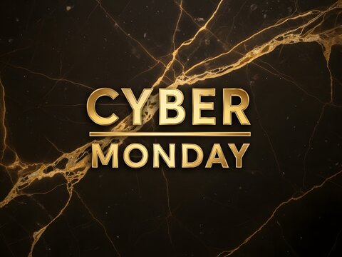 Cyber monday text with digital circuit design