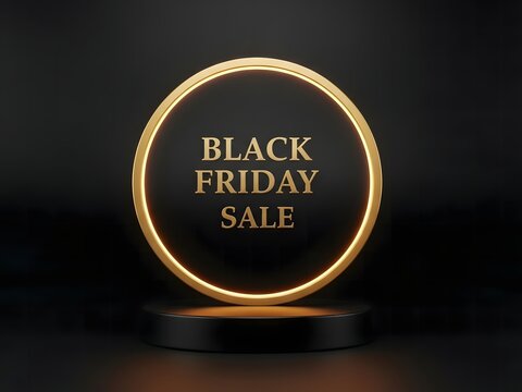 Golden black friday sale sign award