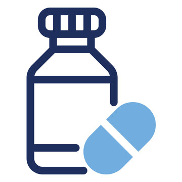 Medicine Bottle Pill Capsule Health Duo Tone Icon