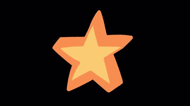 2D Hand Drawn Yellow and Orange Star Burst Animation Frame by Frame Overlay with Transparent Background Alpha Channel