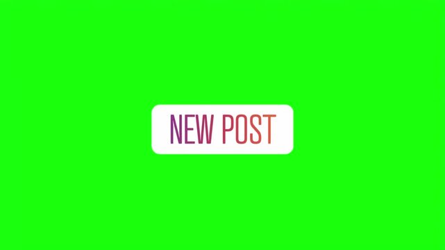 New post call to action button sticker vector illustration isolated on green screen.   