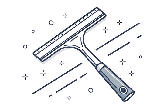 Illustration of squeegee tool with electric field lines around it