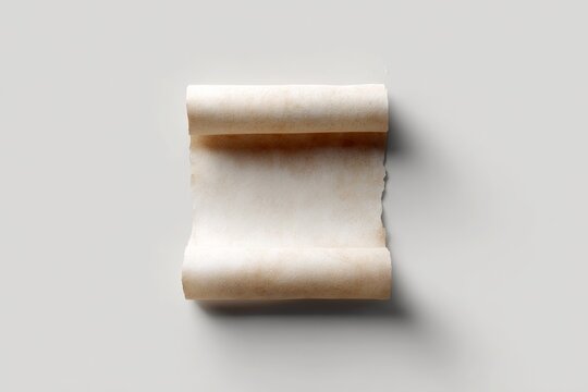 Minimalist ancient scroll icon of rolled parchment paper with simple lines and chakra dots for background and poster design