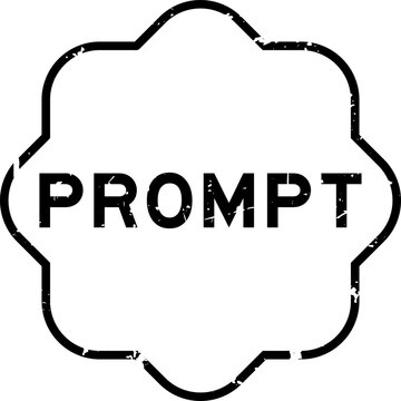 Grunge black prompt word square seal stamp on white background