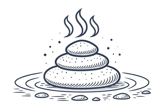 Steaming hot rock formation in natural setting