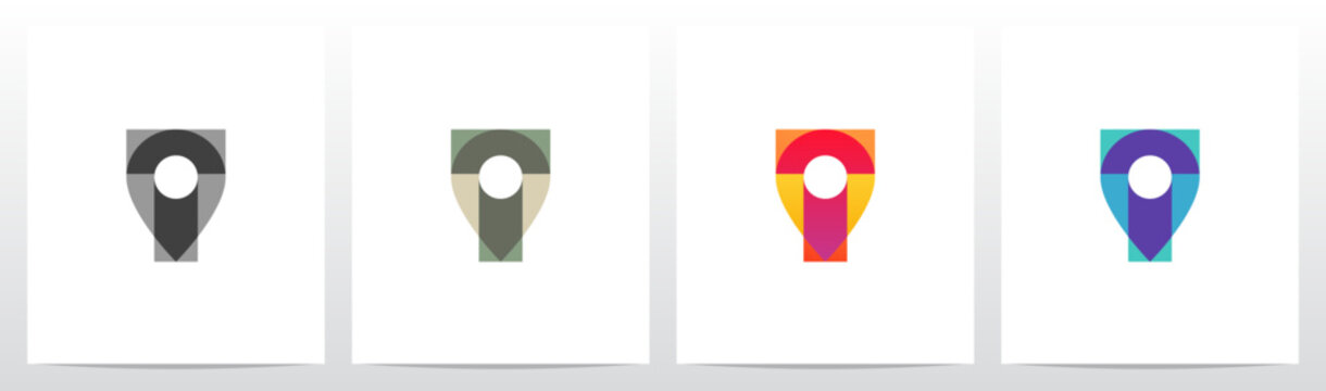 Modern sleek map location pin transparent overlay on bold initial letter T