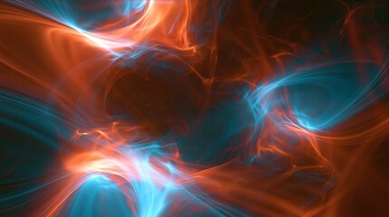Obraz premium Abstract Orange and Blue Digital Energy Flow Background