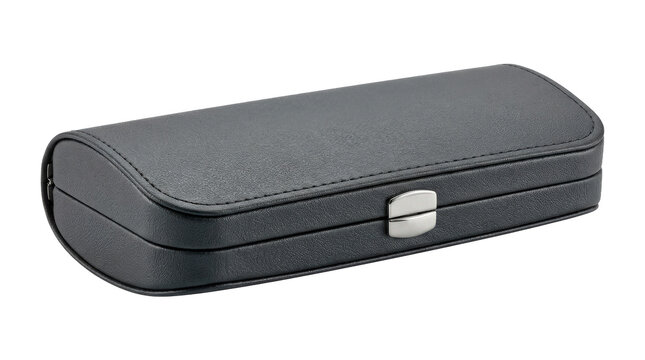 Reading glasses case with a slim protective clamshell body, gently curved profile, smooth textured exterior and secure closure designed for storing everyday eyewear. Photorealistic product