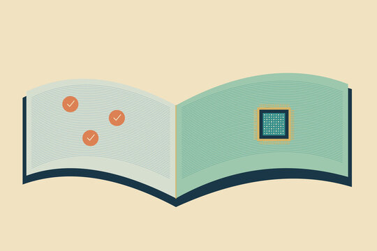 Open book bridges learning and computer chip technology
