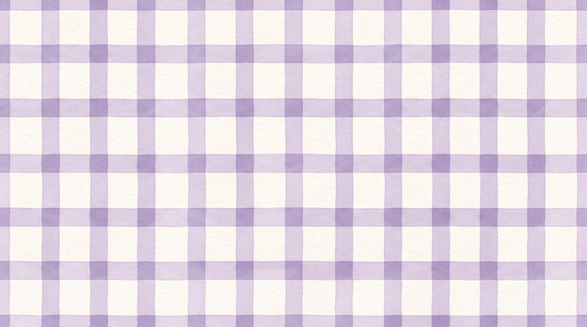 Purple watercolor gingham pattern fabric background texture