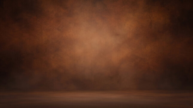 Rustic brown textured studio backdrop with a warm illuminated center and a dark gradient vignette for photography and product display