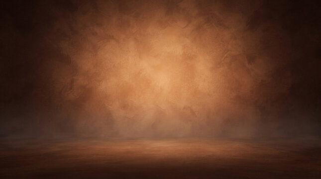 Abstract brown background with stage and spotlight for product presentation